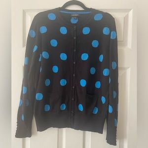 Foxcroft , polka dot cardigan, Lg.